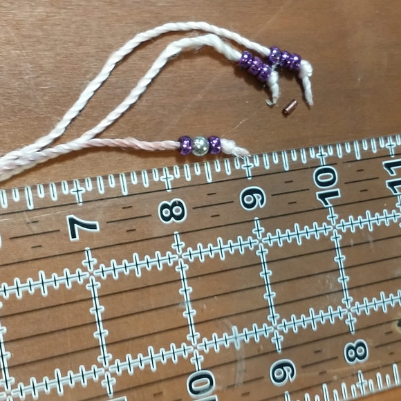 Butterfly Bag Charm- white leather and purple metallic beads - Picture 3 of 3